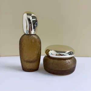 Professional Customized 100ml Luxury Cosmetic Packaging Glass Cosmetic Sets Glass Jar Set