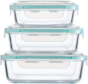 Professional Glass Lock Food Container Bento Glass Lunch Box Set for Wholesales