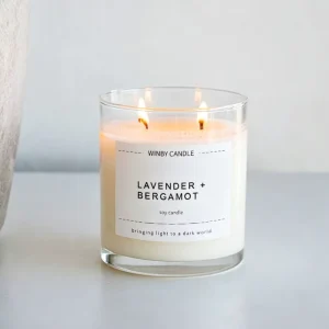 Promotional Transparent Glass Jar Scented Soy Wax Floral Scented Candle for Christmas and Birthdays