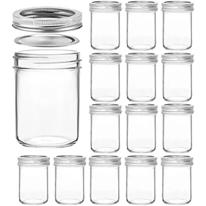 Pudding and Honey Glass Bottle with Screw Lid, Clear 8oz Yogurt and Jam Jar
