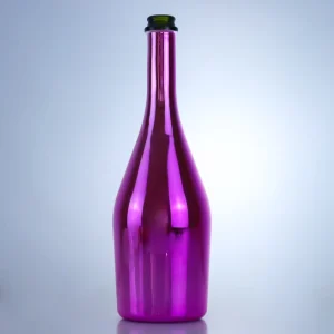 Purple Metallic Chrome Glass Champagne, Wine, and Spirit Bottle, 750ml