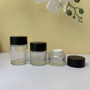 Quality Assurance Refillable Thick Round 15ml 20ml Facial Cream Jars Cosmetic Glass Bottle in Stock