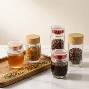 Quality Assured High Transparency Glass Canister Eco Friendly for Baking Ingredient