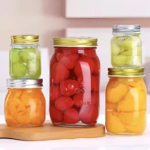 Quart Size 32 Ounce Wide Mouth Glass Mason Jars with Lids Bands for Canning Pickling Juice Jam Jelly Baby Food Sugar Storage