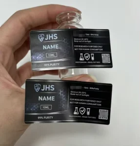 Rainbow Laser Film Peptide Vial Labels Vinyl Holographic Stickers with Spot UV for 3ml 5ml 10ml Glass Bottles