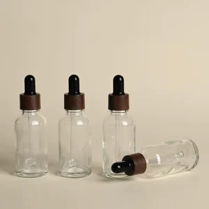 Ready Stock 5ml 10ml 15ml 30ml 50ml 100ml Frosted Clear Black Glass Dropper Bottle Wood Grain Cap for Pain Relief Oil