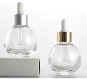 Ready Stock Refined Oil Bottle for Nail Polish 15ml 30ml Glass Bottles with Pump Sayer Hot Stamping for Ball Shape 20ml Dropper