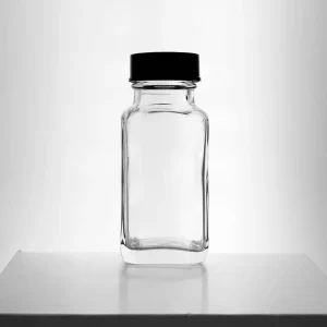 Ready to Ship 2oz 60ml Wide Mouth Empty French Square Spice Glass Bottles with Airtight Plastic Lid