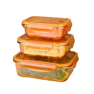 Rectangle 1040ml Glass Food Container Microwave Lunch Box
