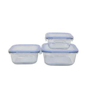 Rectangle BPA-Free Glass Food Container with Microwave-Safe, Airtight, Leakproof Lid