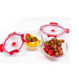Rectangle High Borosilicate Glass Microwave-Safe BPA-Free Airtight Leakproof Stackable Food Container for Outdoor Use