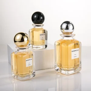 Rectangular Clear Glass Perfume Bottle 30ml 50ml 100ml with Gift Box Pump Spray Plastic Lid