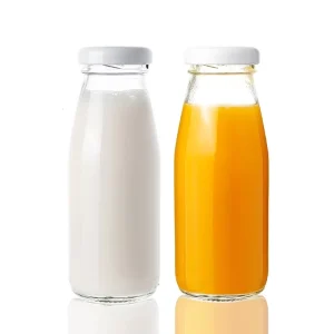 Recyclable 500ml Clear Glass Juice Bottle with Cap