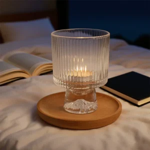 Recyclable Clear Glass Candle Vessel Empty Candle Jar for Home Decor