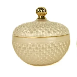 Recycled 10oz 4oz Electroplating Clear Glass Candle Container with Glass Lid