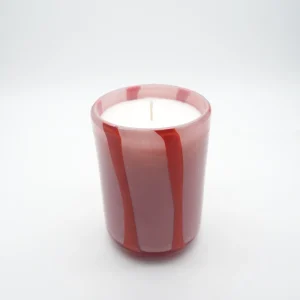 Red Line Glass Cup Craft Candle Recyclable Glass Container Personalized Party Home Decoration