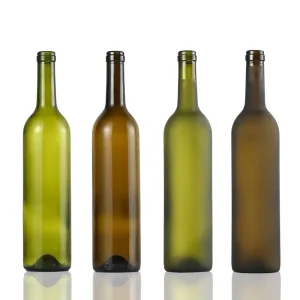 Red Wine Glass Bottle 750ml Flint Glass for Water Diffuser or Wine with Seal Cork