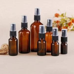Refillable 5ml 10ml 15ml 20ml 30m 50ml 100ml 1oz 2oz Amber Glass Spray Lotion Bottle Brown Mist Spray Amber Glass Spray Bottle