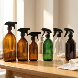 Refillable Amber Glass Spray Bottle with 28mm Atomizer for Home Fragrance Skincare Serum Packaging