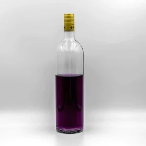 Refillable Empty Clear Glass Liquor Wine Bottle