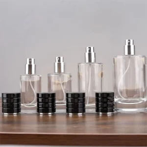Refillable Glass Perfume Spray Bottle 20ml 30ml 50ml 100ml with Aluminum Sprayer Screw Cap, Leak-Proof