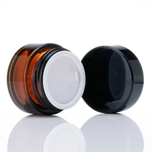 Refillable Round Glass Cream Jar With UV Protection for Travel Cosmetics