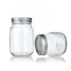 Regular Wide Mouth Fruit Juice Honey Glass Mason Jars with Screw Split-Type Metal Plastic Lids