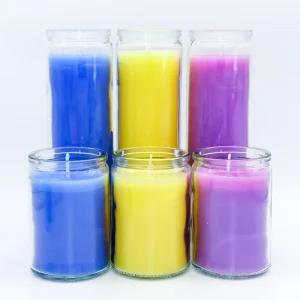 Religious Crystal Glass Jar Paraffin Wax Prayer Candle 3, 5, or 7 Days for Church