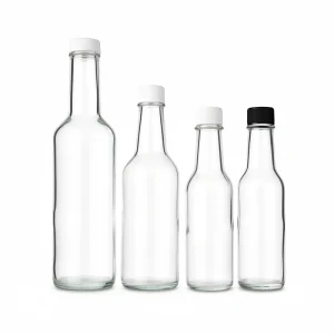 Reusable 250ml Round Glass Ketchup Bottle with Plastic Screw Cap for BBQ Sauce Chili Paste