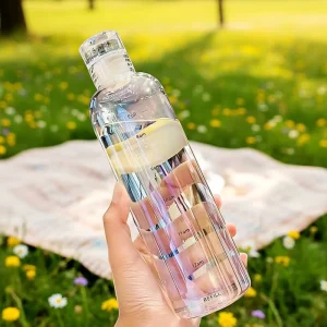 Reusable 360ML 550ML 750ML 1000ML Clear Keep Cool Custom Borosilicate Glass Water Bottle with Lids