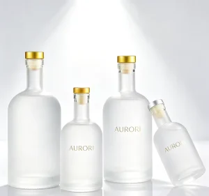 Reusable 375ml 500ml 750ml and 1000ml Glass Bottles for Brandy Vodka and Tequila with Cork Stoppers