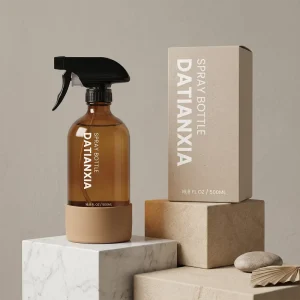 Reusable Amber Glass Spray Bottle 500ml for Home Use