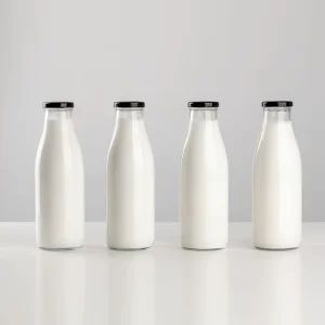 Reusable Clear Glass Beverage Juice Bottle 250ml for Home Kitchen Storage