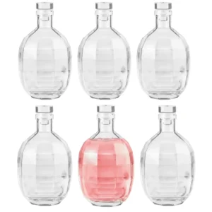 Reusable Clear Glass Bottles with Sealing Lids for Wine, Beverages, Oil, Vinegar and Beer