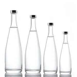 Reusable Food Grade Glass Bottle for Beverage Wine Sparkling Mineral Water with Screw Cap 330ml 500ml 700ml 750ml 1L