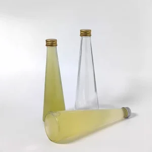 Reusable Glass Juice Bottle with Screw Cap for Wine Milk Tea Smoothie and Beverages