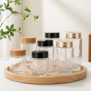 Reusable Thick Glass Jars with Lids for Honey Jam and Dry Food Storage with 180ml 280ml 360ml