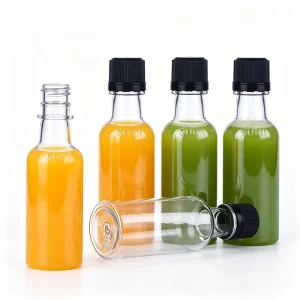 Reusable Transparent PET Wine Bottle with Cap for Juice and Beverage Packaging