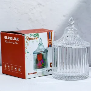 Ribbed Glass Votive Candle Jar with Lid, Heat-Resistant Mini Tealight Cup