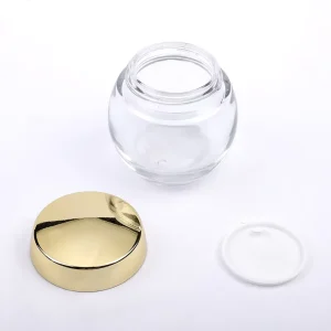Round 30g 50g 120g Transparent Glass Jars Lotion Cream Jars Cosmetic Jars Various Lid Options