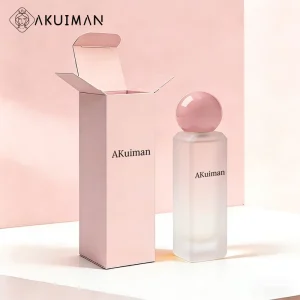 Round 30ml Empty Clear Frosted Glass Perfume Spray Bottle with Packaging Box