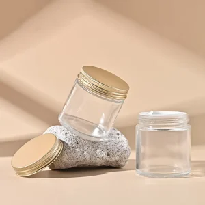 Round 60ml Amber Glass Capsule Bottle with Metal Lid for Supplement Herbs Packaging