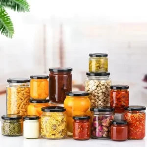Round Airtight Glass Canning Jar Food Storage Container with Metal Lid 180ml 200ml 480ml 500ml 750ml