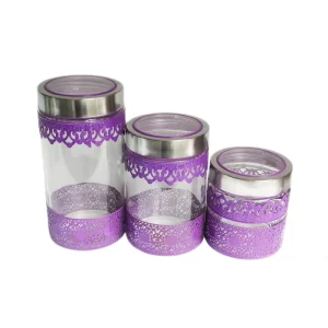 Round Airtight Glass Jar with Metal Lid for Condiment Storage Canning