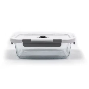 Round Airtight High Borosilicate Glass Microwavable Leakproof Food Container