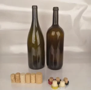 Round Amber Glass Beer and Wine Bottle