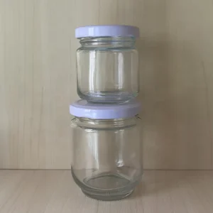 Round Clear 25 ml to 1000 ml Chili Sauce Jam Jelly Pickle Fruit Preserve Glass Storage Jar with Airtight White Twist Lid