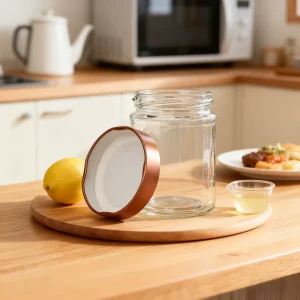 Round Clear Food Grade Glass Jars for Kitchen Storage, Multiple Sizes