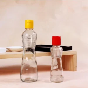 Round Clear Glass Bottles Different Sizes Glass Sesame Oil Bottle With Lid