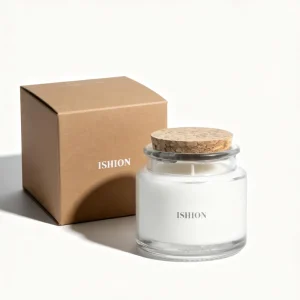 Round Clear Glass Candle Jar with Box, 100ml 200ml